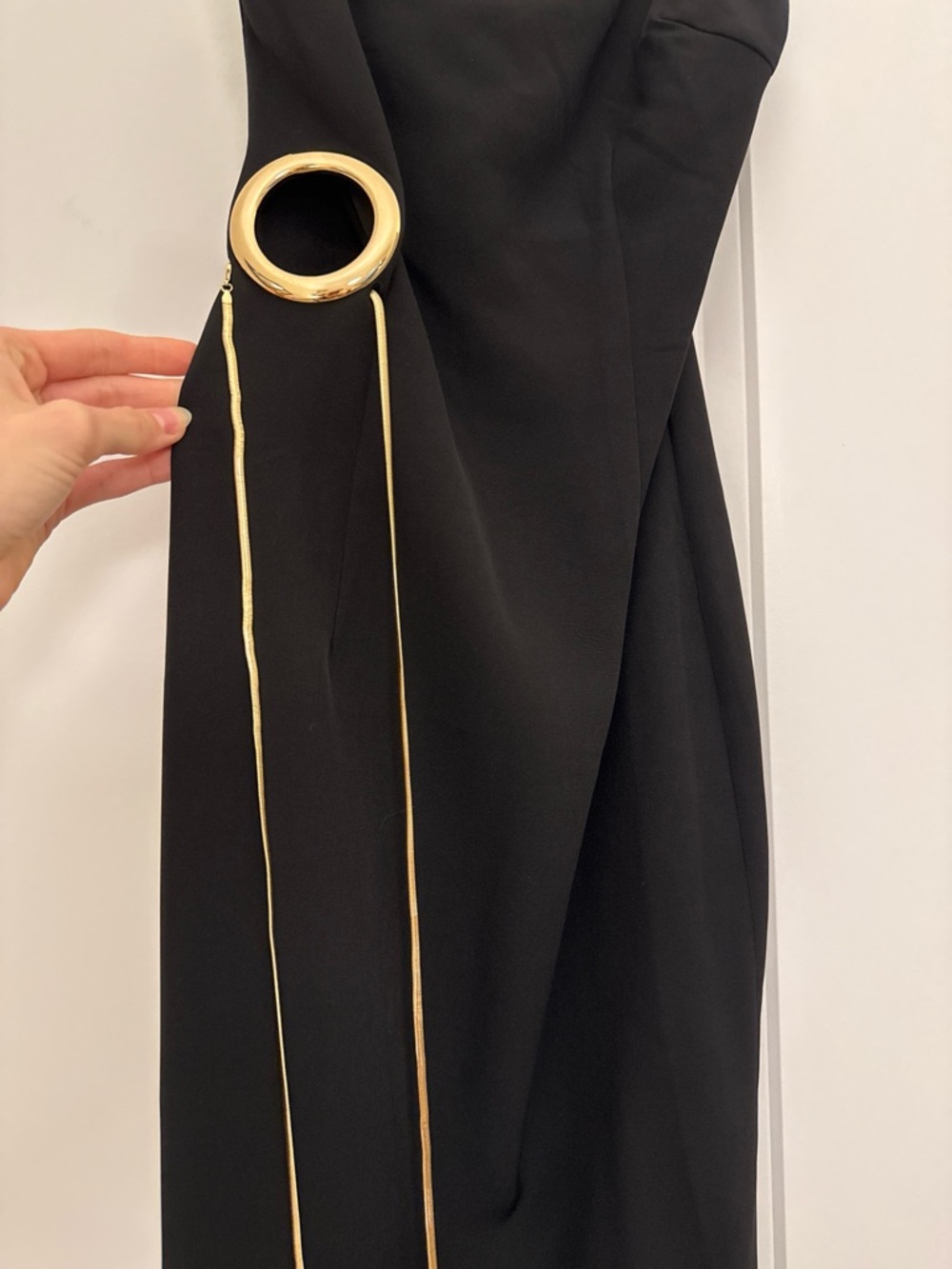Beautiful Mare Mare Strapless Black Evening Gown with Gold Accent - Picture 2 of 5